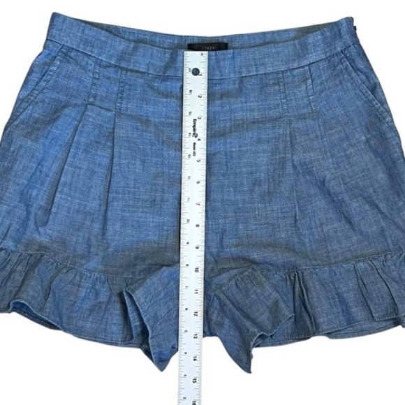 J. Crew High Waist Blue Ruffle Shorts - Picture 5 of 7